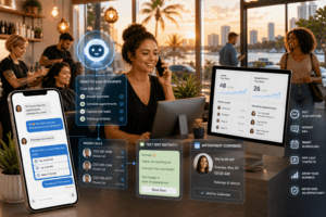 AI assistant helping a salon book appointments, capture leads, and send instant replies